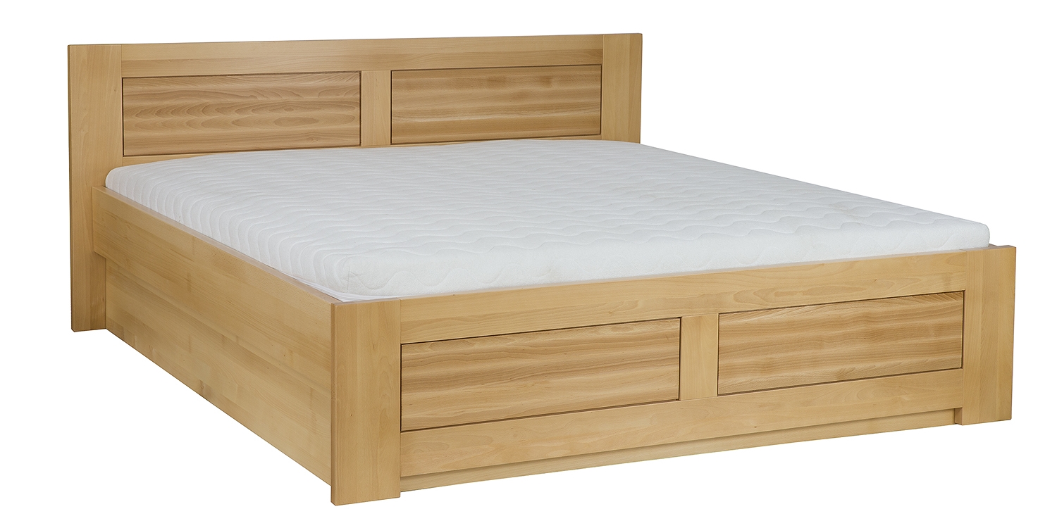 Łóżko bukowe LK112 BOX z pojemnikiem na pościel